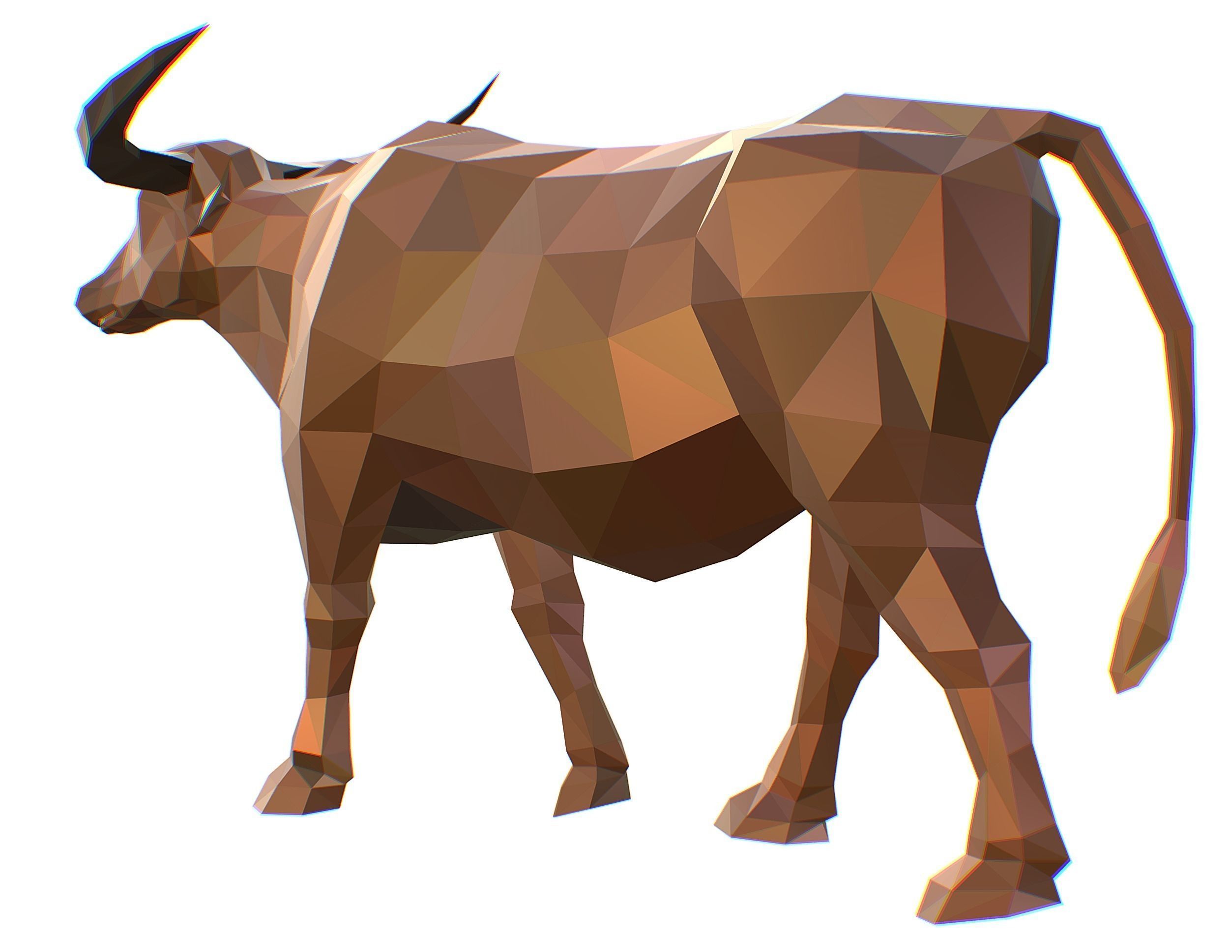 Animated Thai Bull Lowpoly Art Style Low-poly 3D model_32