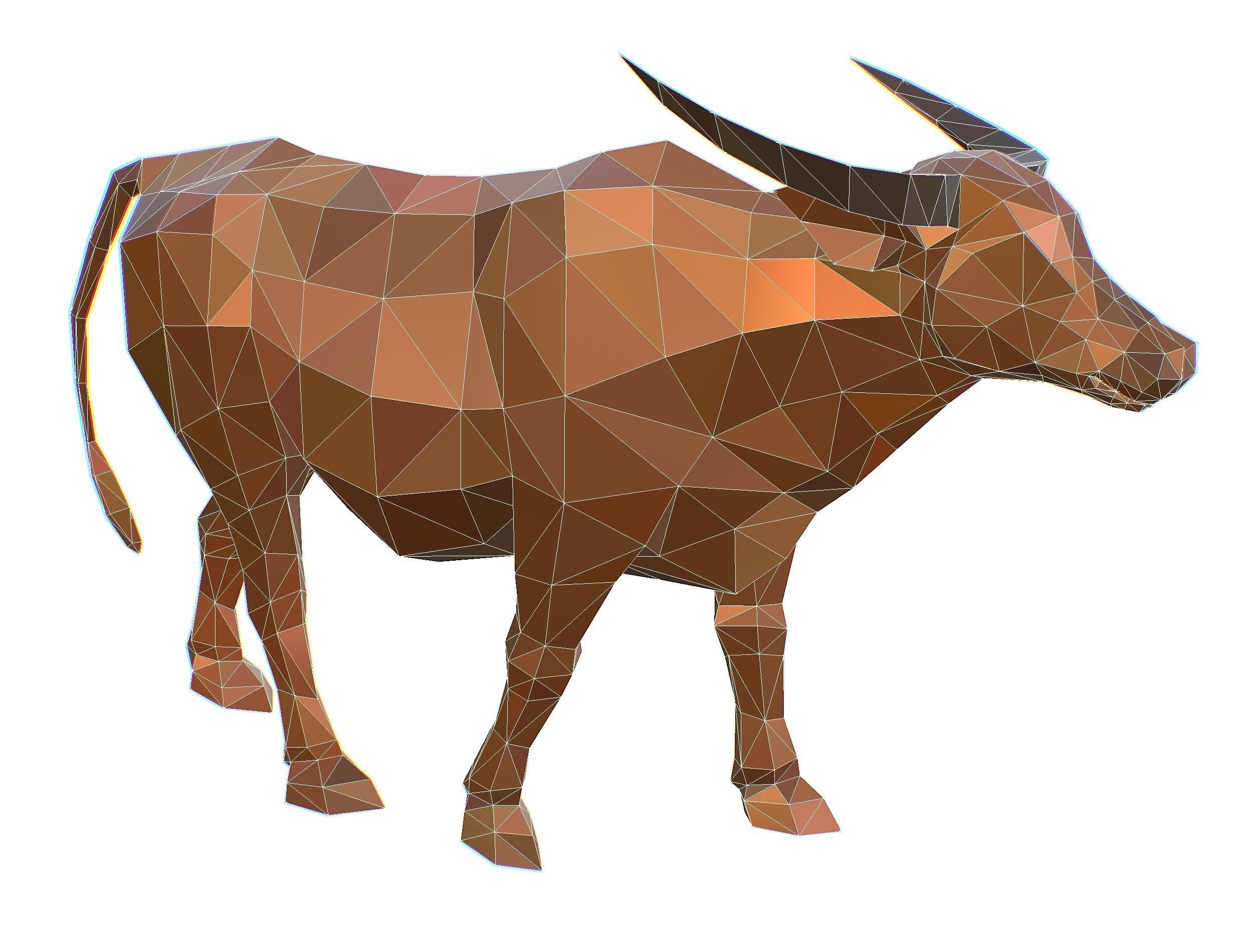 Animated Thai Bull Lowpoly Art Style Low-poly 3D model_51