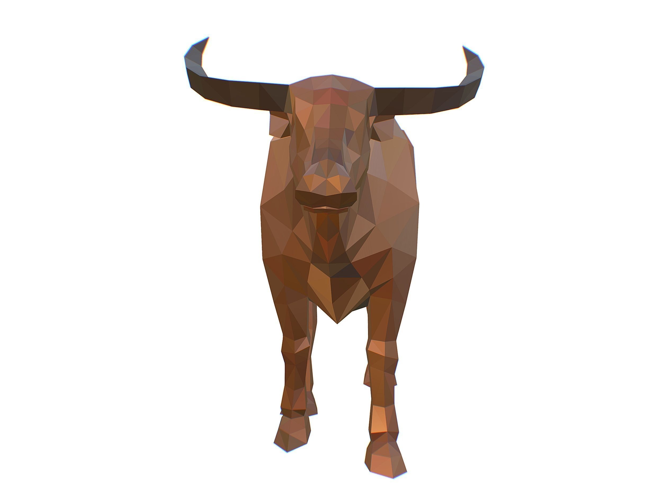 Animated Thai Bull Lowpoly Art Style Low-poly 3D model_44