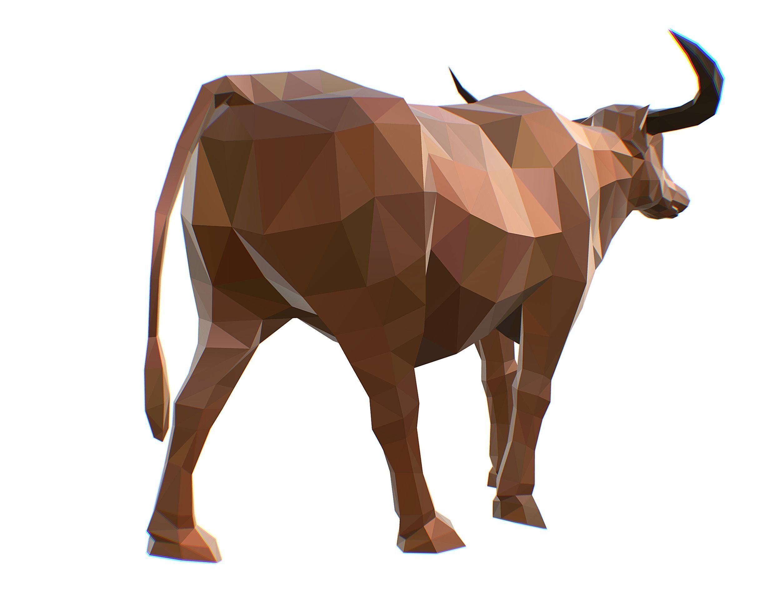 Animated Thai Bull Lowpoly Art Style Low-poly 3D model_26