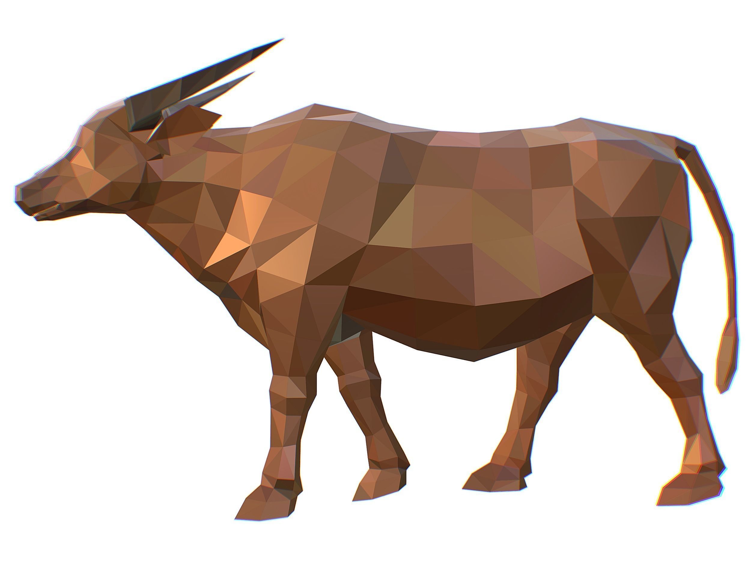 Animated Thai Bull Lowpoly Art Style Low-poly 3D model_45