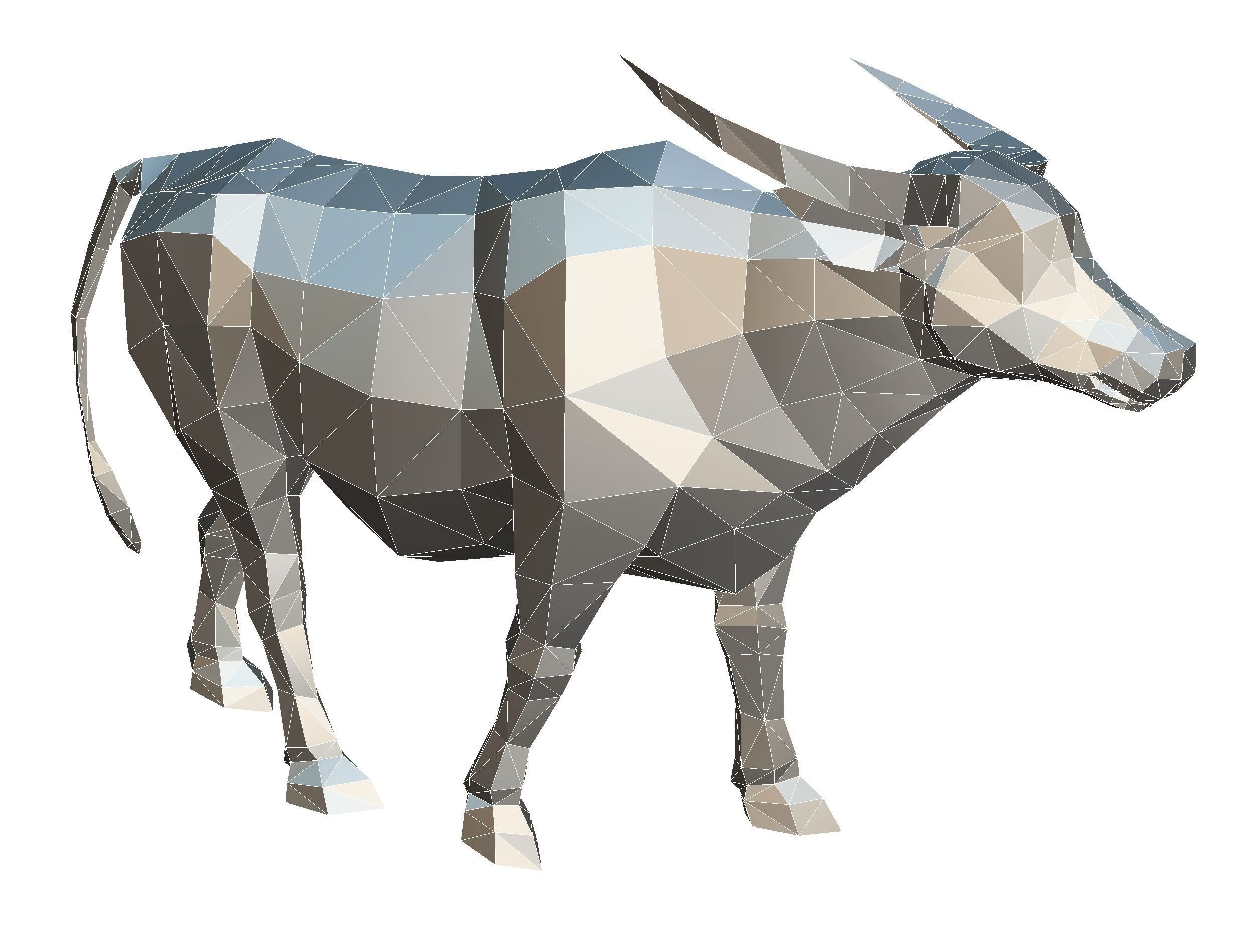 Animated Thai Bull Lowpoly Art Style Low-poly 3D model_52