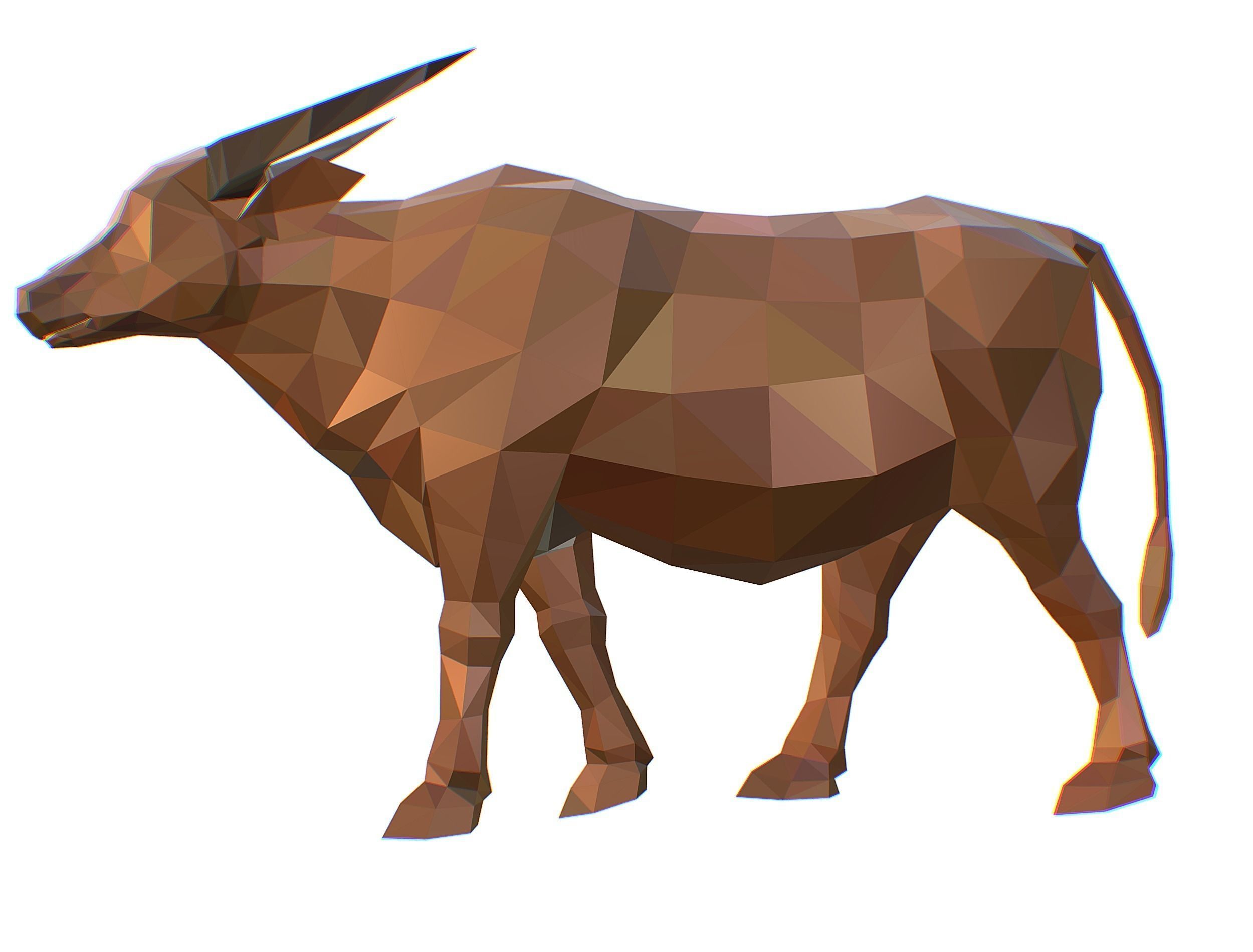 Animated Thai Bull Lowpoly Art Style Low-poly 3D model_36