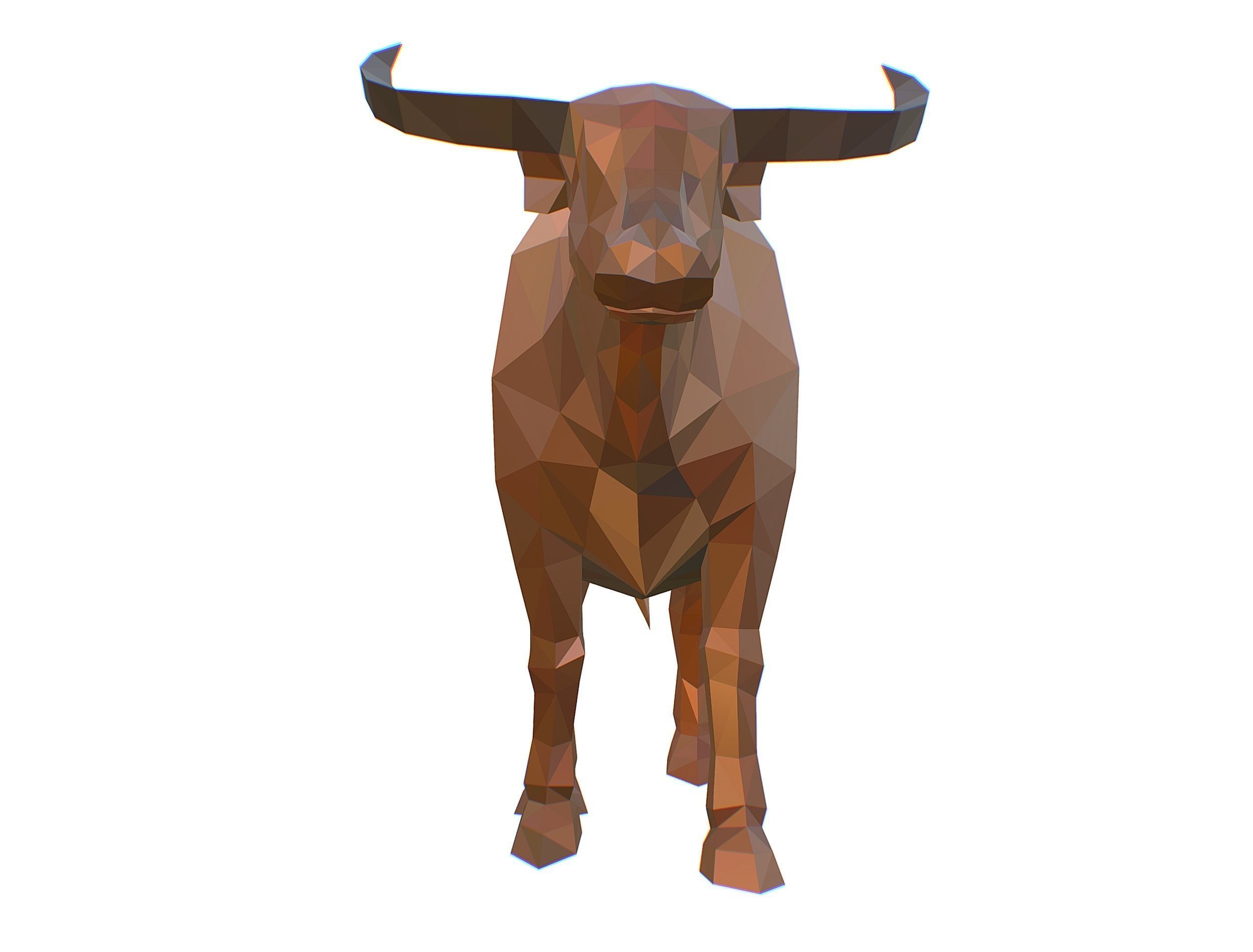 Animated Thai Bull Lowpoly Art Style Low-poly 3D model_40
