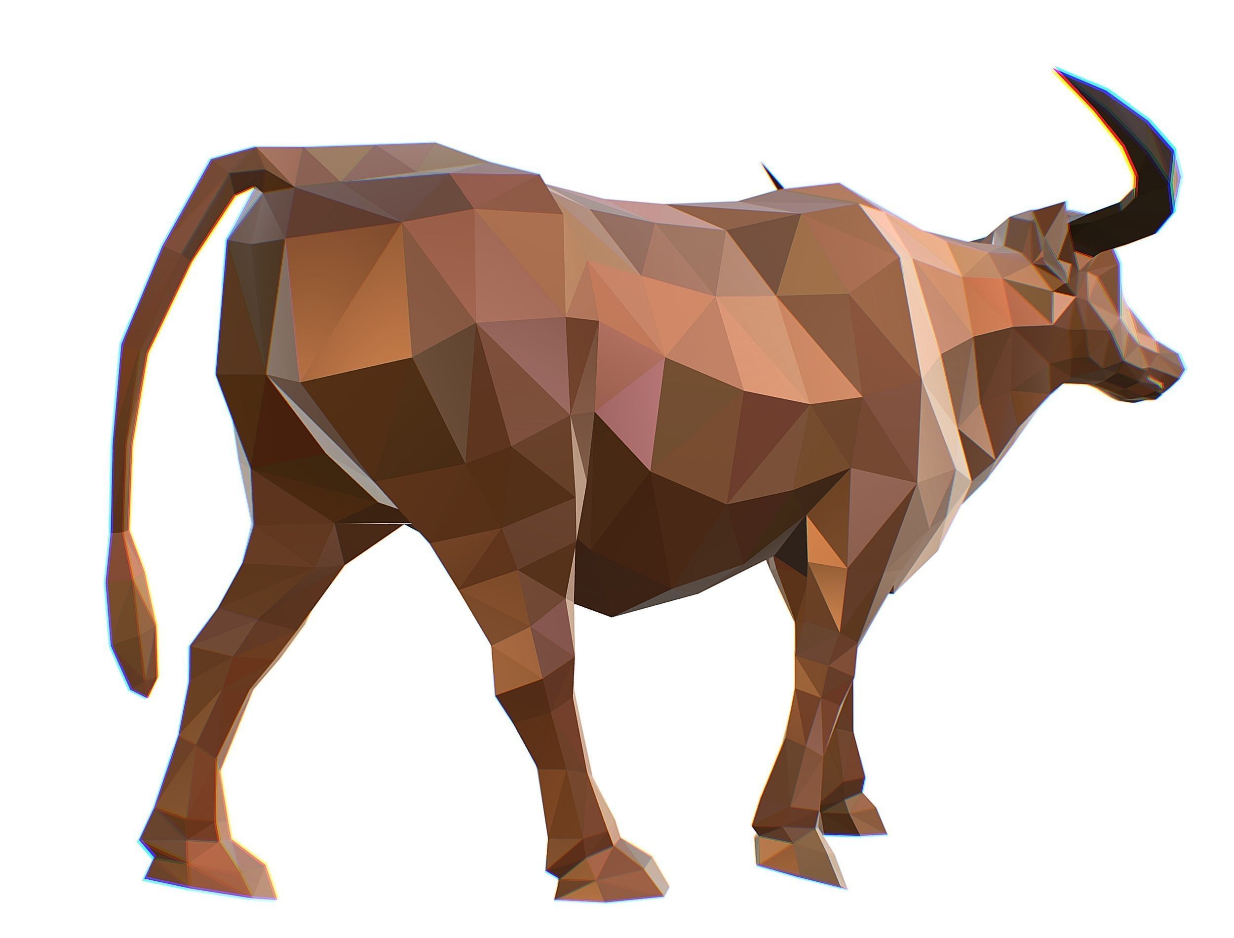 Animated Thai Bull Lowpoly Art Style Low-poly 3D model_25