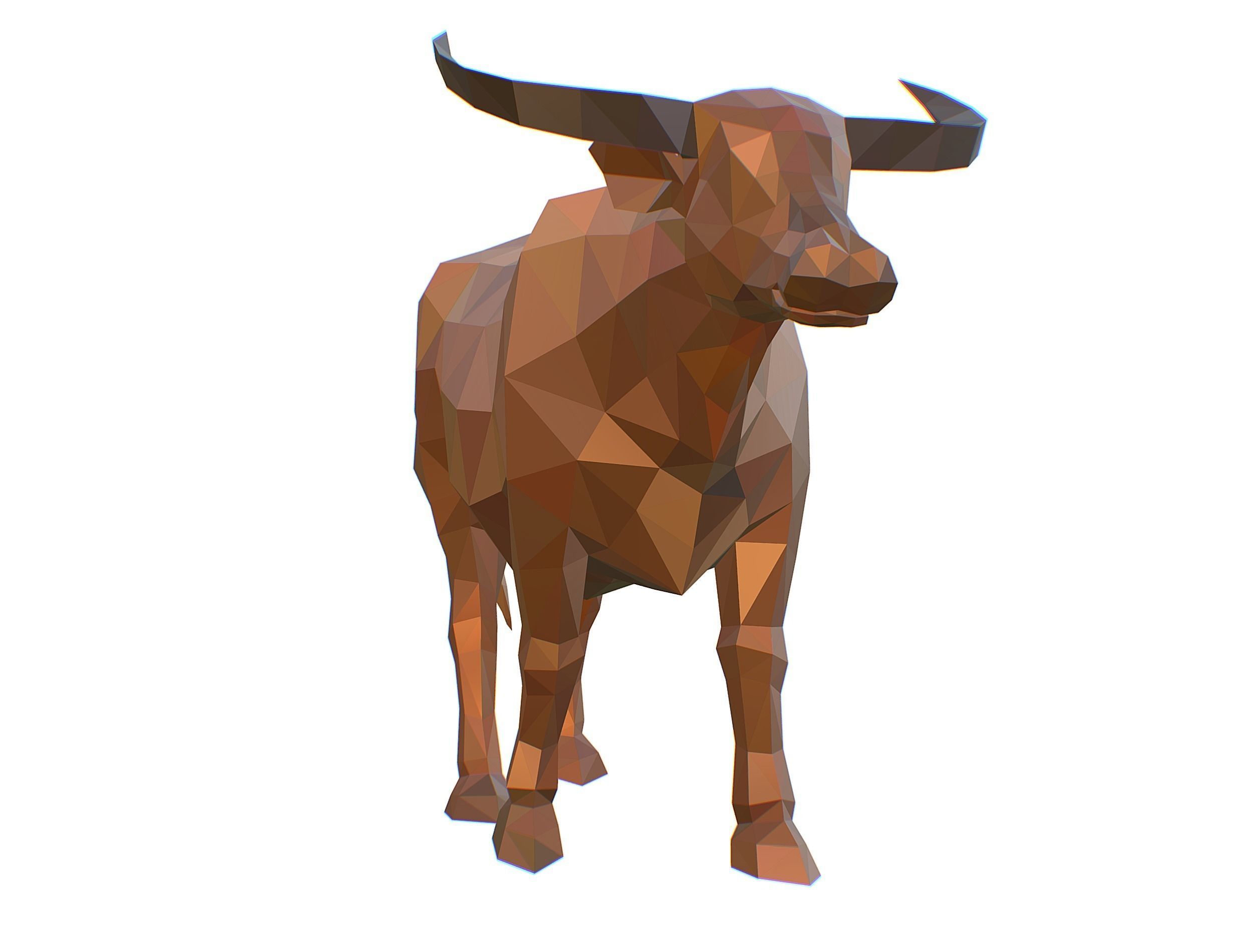 Animated Thai Bull Lowpoly Art Style Low-poly 3D model_41