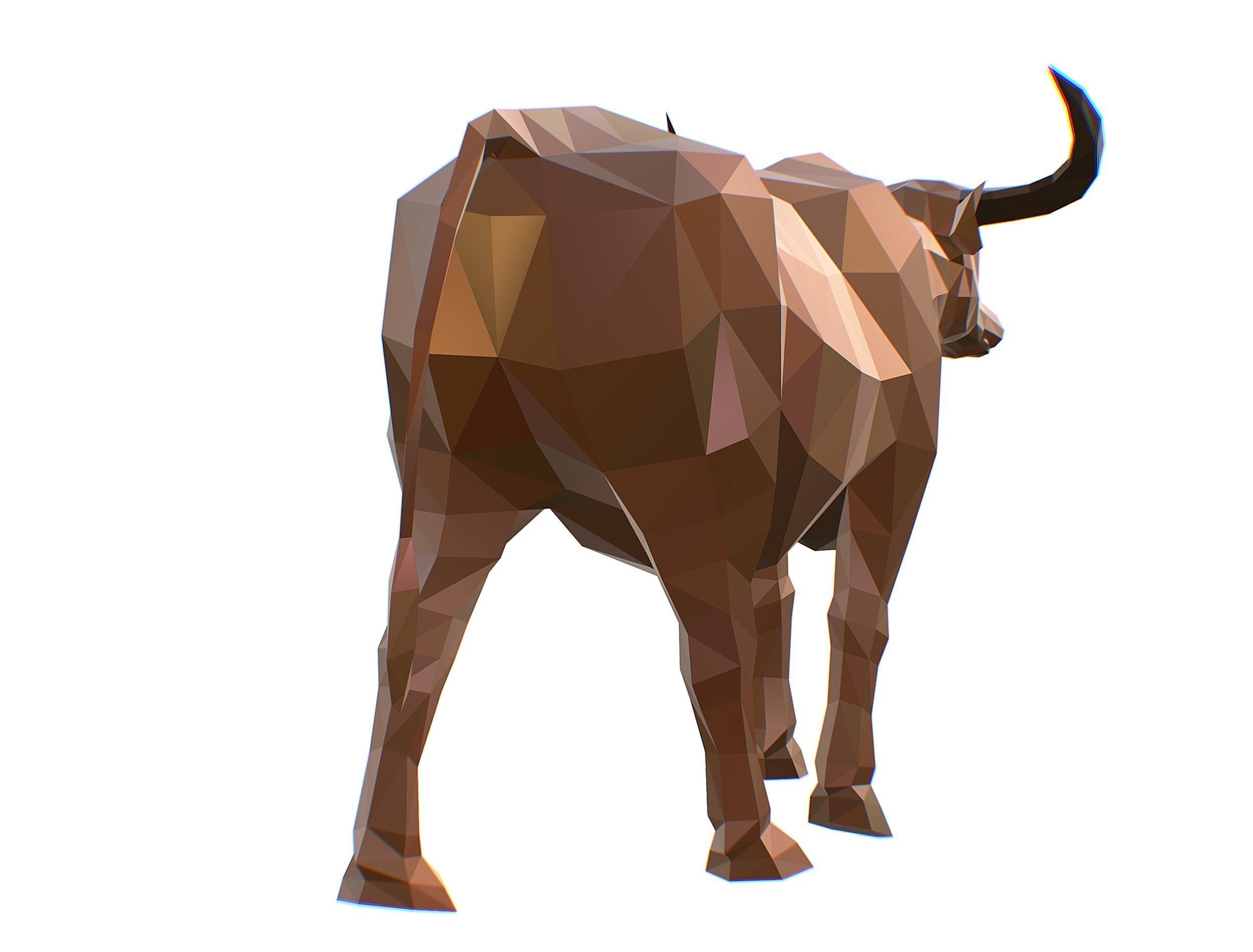 Animated Thai Bull Lowpoly Art Style Low-poly 3D model_27