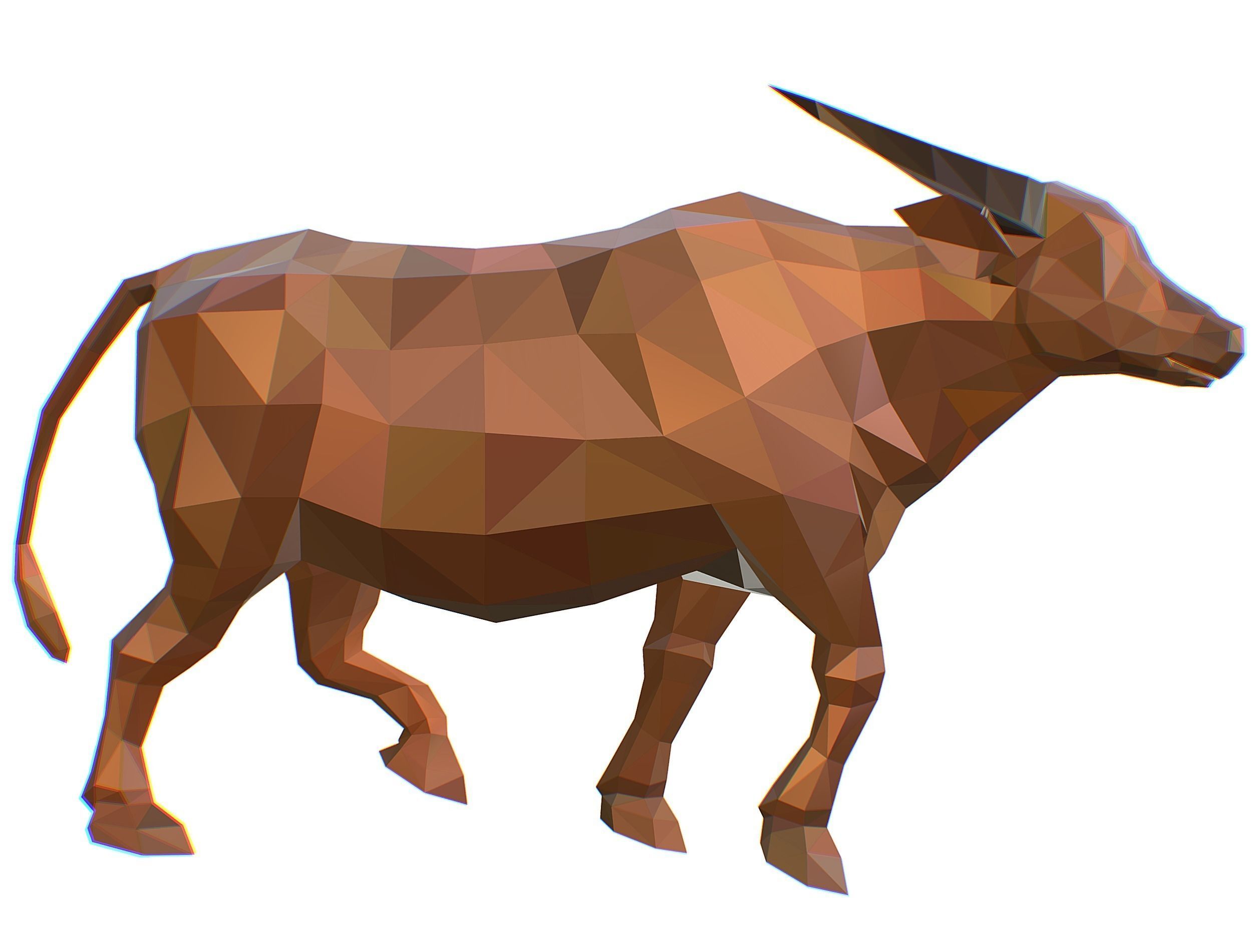 Animated Thai Bull Lowpoly Art Style Low-poly 3D model_11