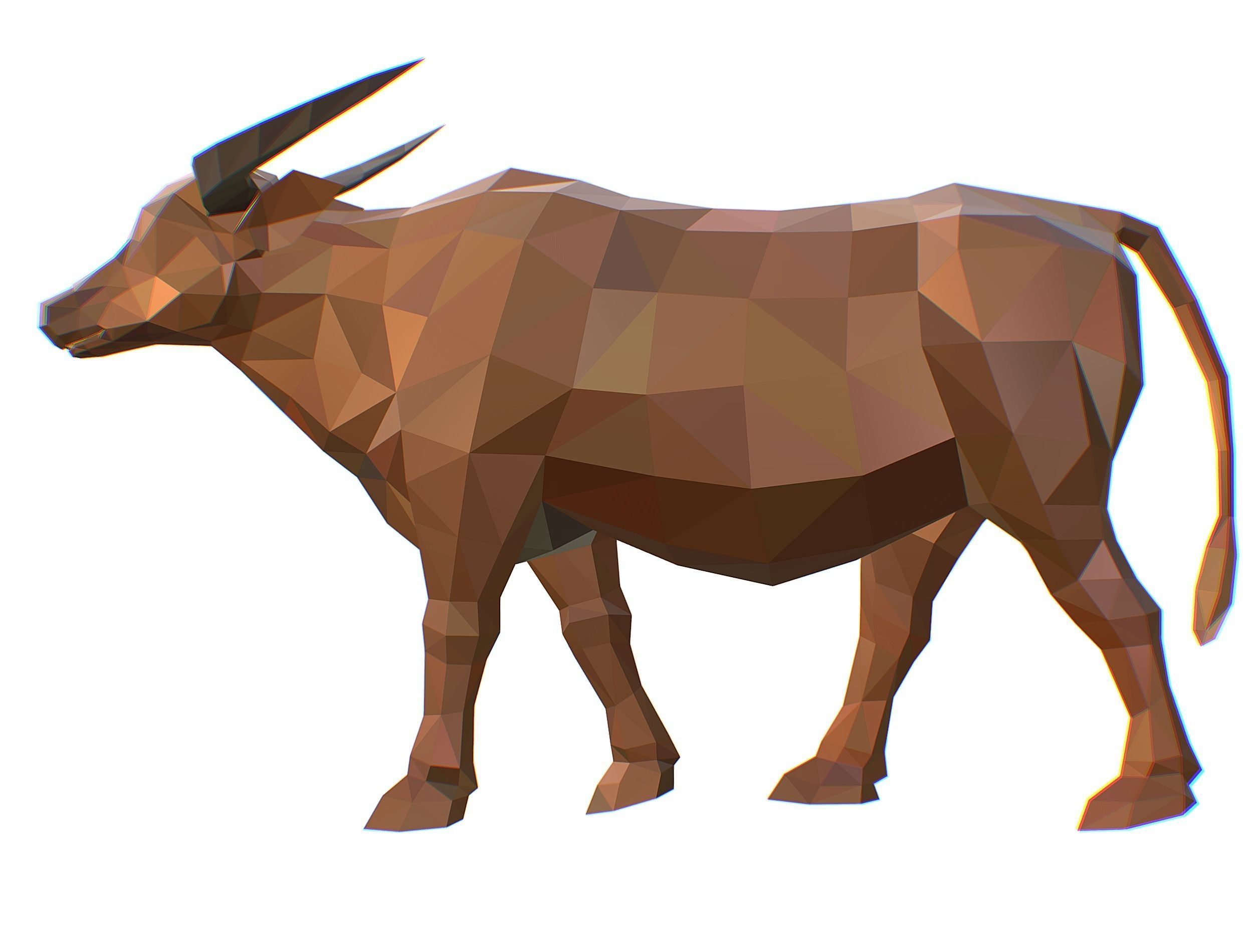 Animated Thai Bull Lowpoly Art Style Low-poly 3D model_35
