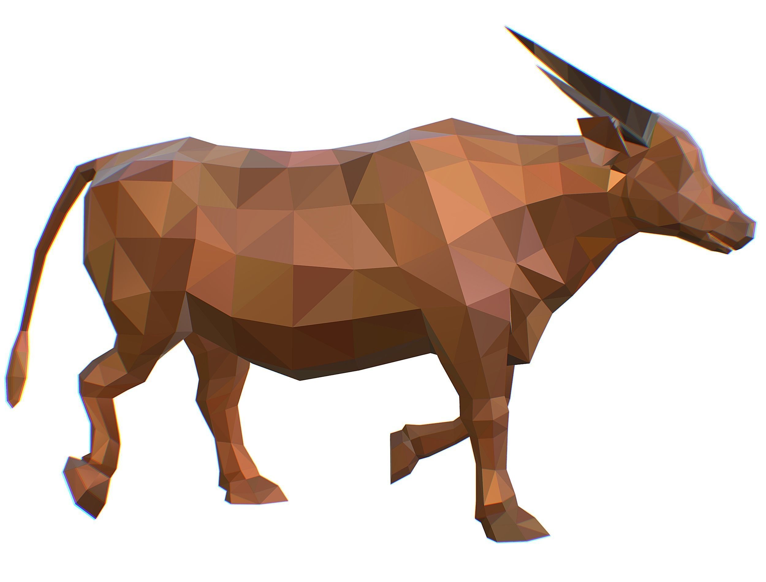 Animated Thai Bull Lowpoly Art Style Low-poly 3D model_15