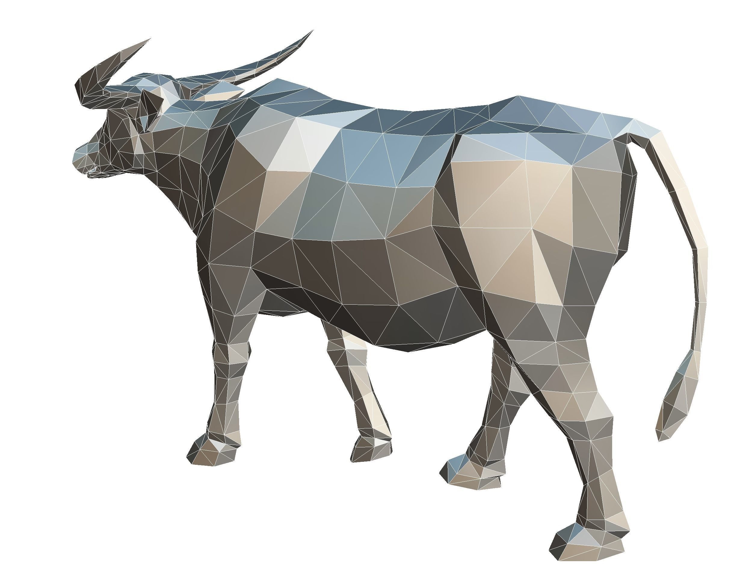 Animated Thai Bull Lowpoly Art Style Low-poly 3D model_54