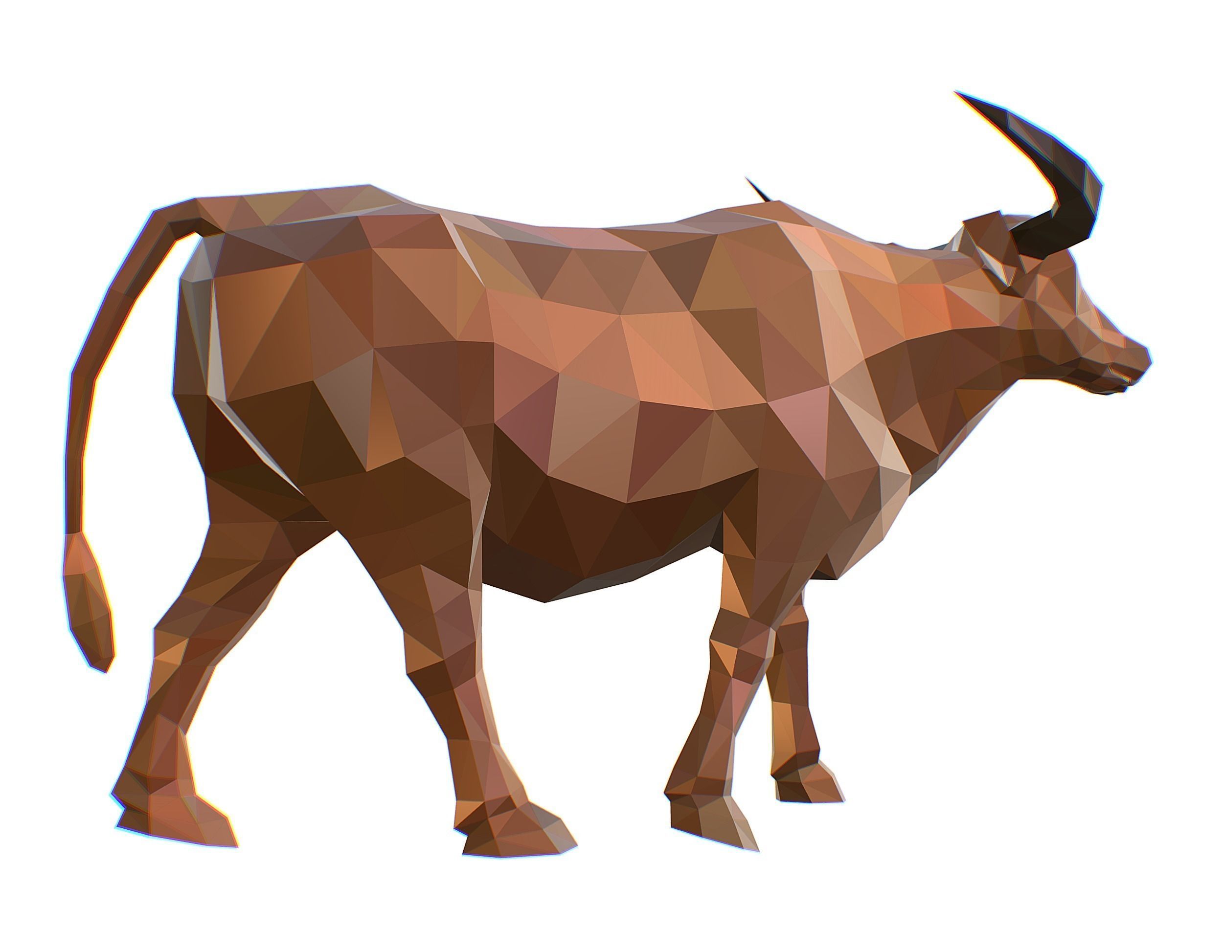Animated Thai Bull Lowpoly Art Style Low-poly 3D model_24