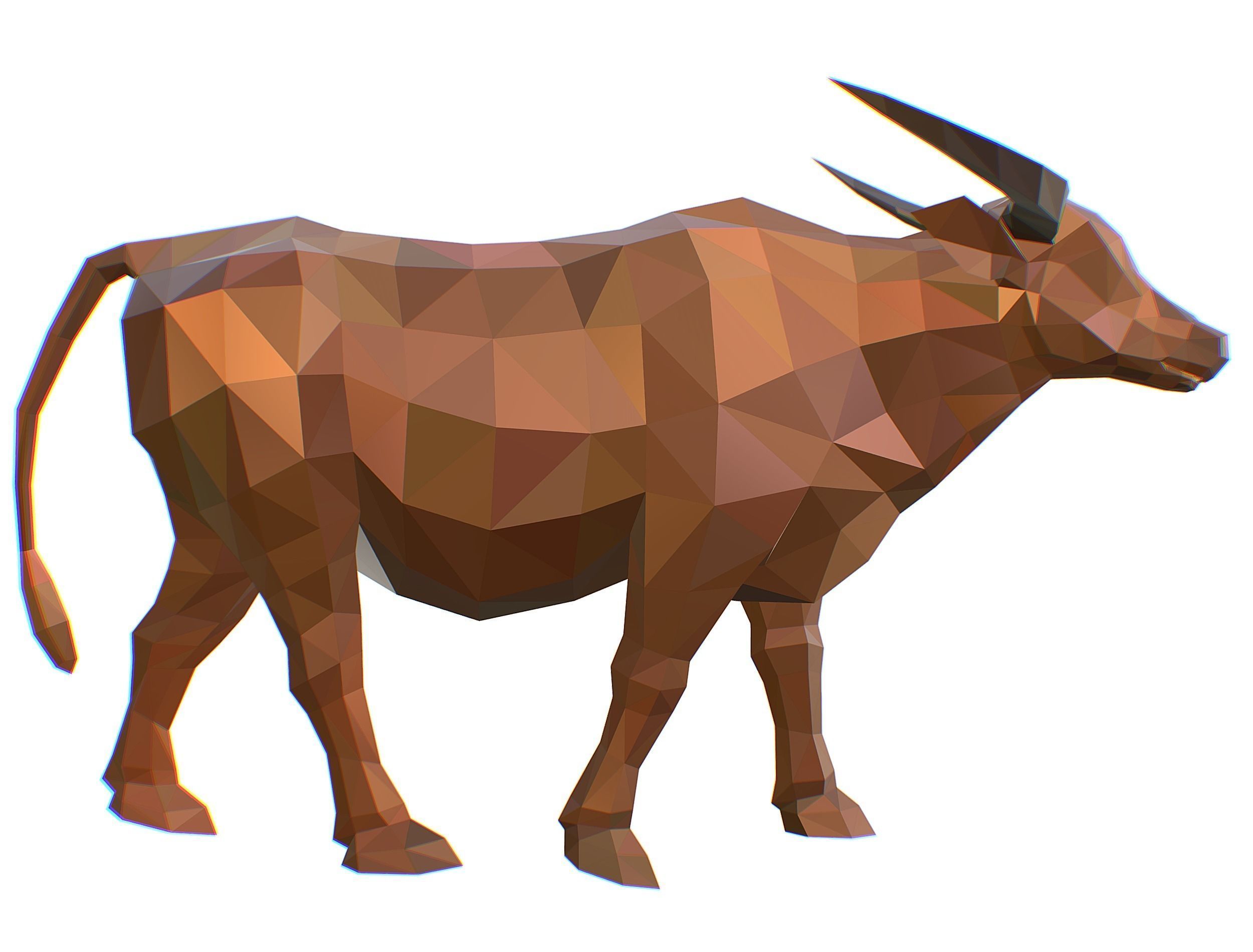 Animated Thai Bull Lowpoly Art Style Low-poly 3D model_22