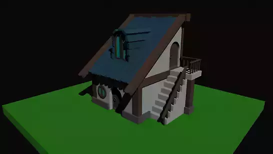 low poly house