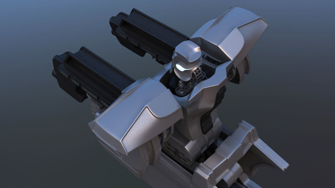 Track Drive Inline Skate Battle Robot 3D model_26