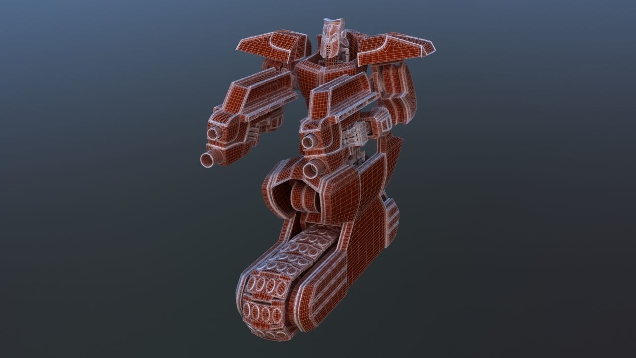 Track Drive Inline Skate Battle Robot 3D model_37