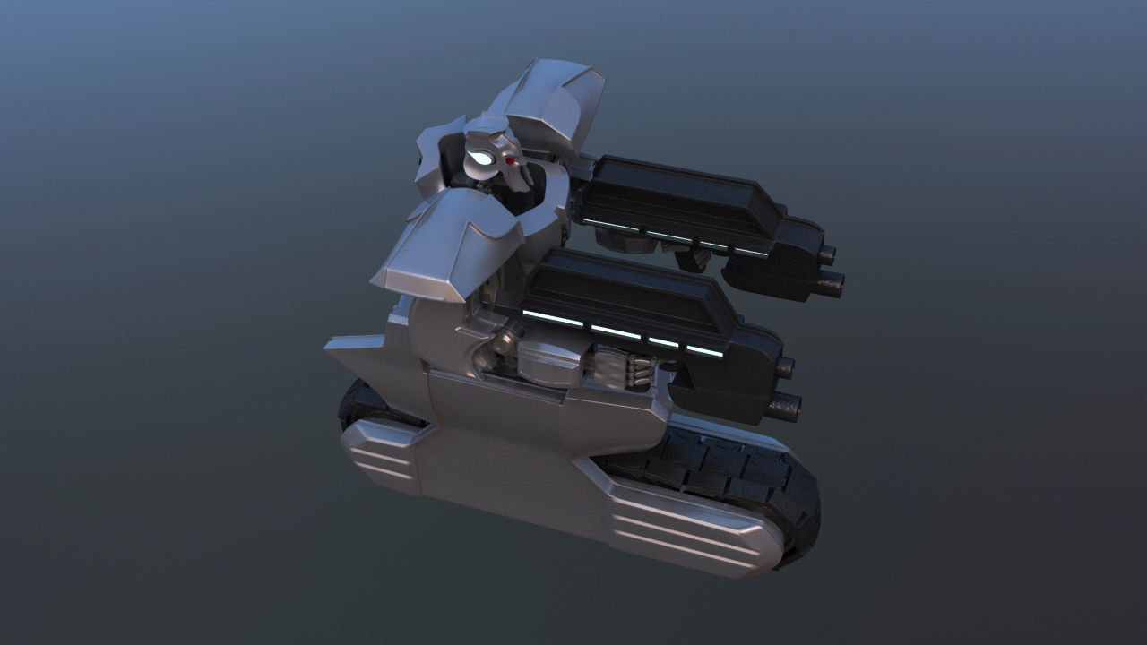 Track Drive Inline Skate Battle Robot 3D model_17