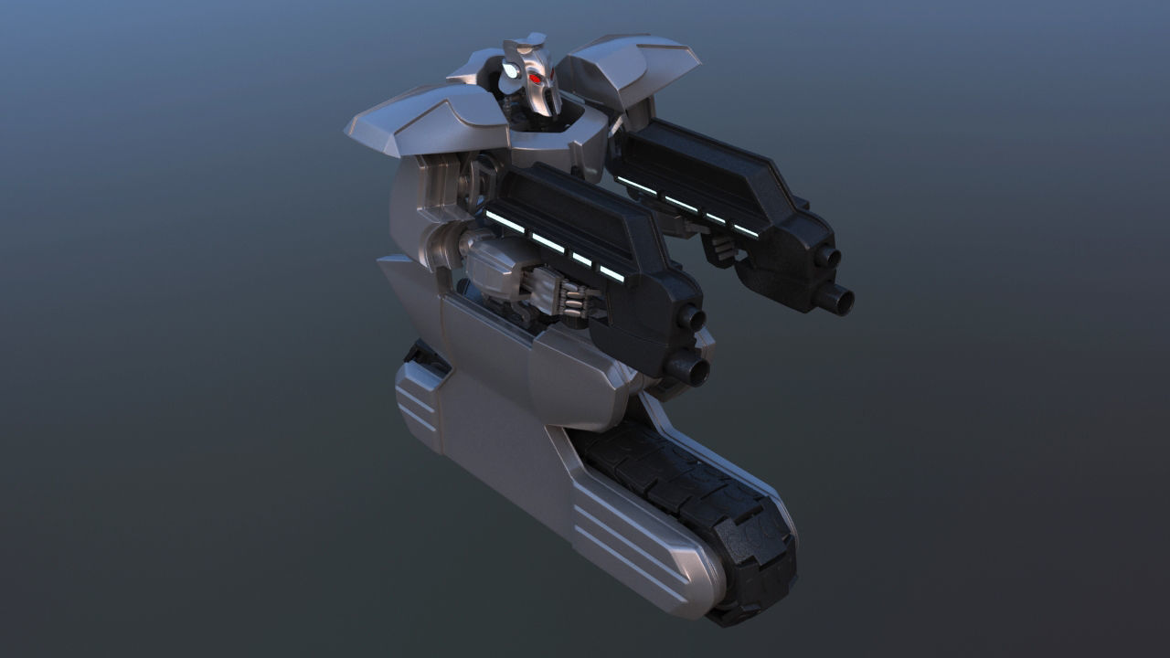 Track Drive Inline Skate Battle Robot 3D model_16