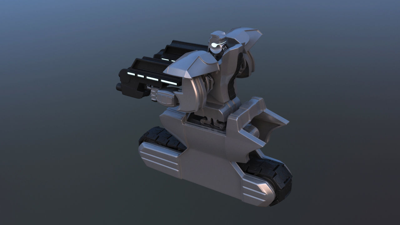 Track Drive Inline Skate Battle Robot 3D model_23