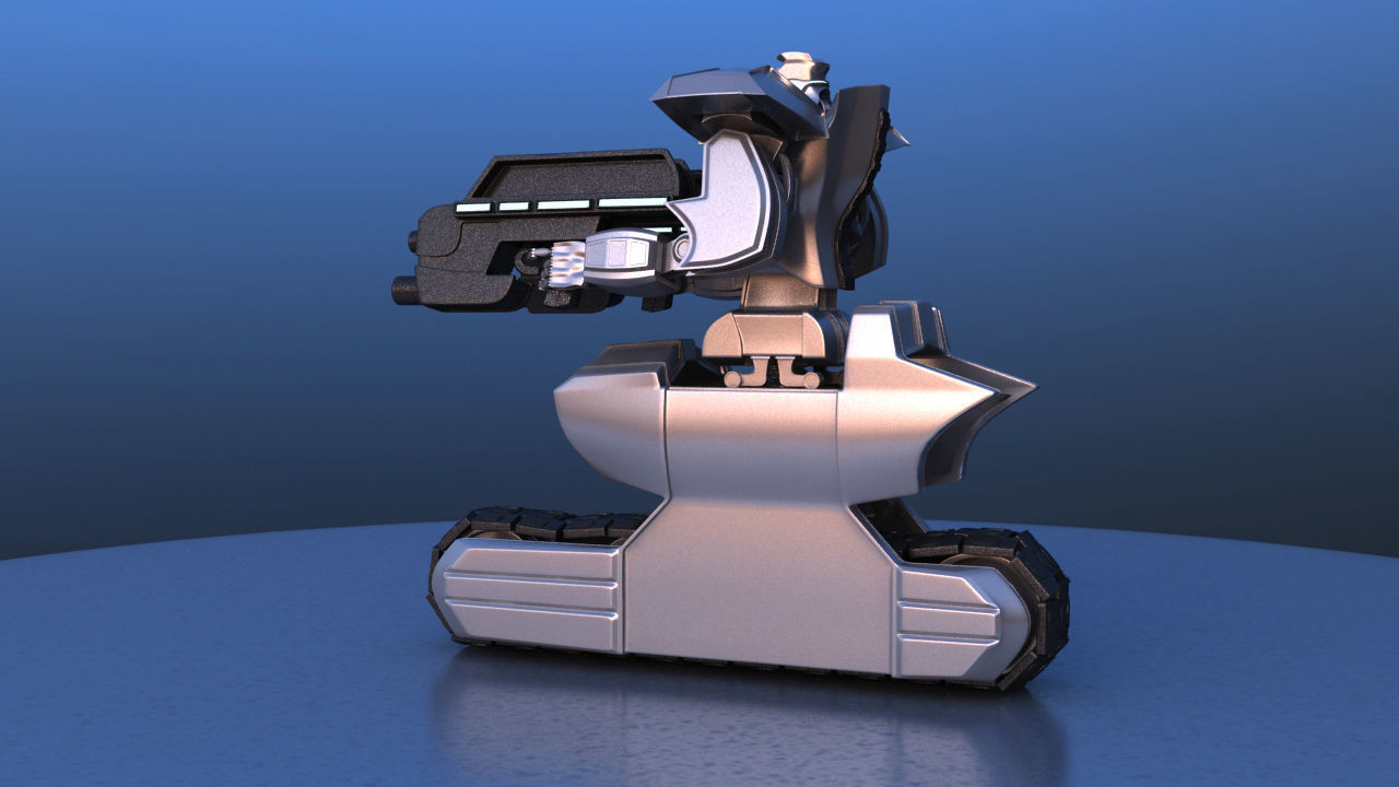Track Drive Inline Skate Battle Robot 3D model_6