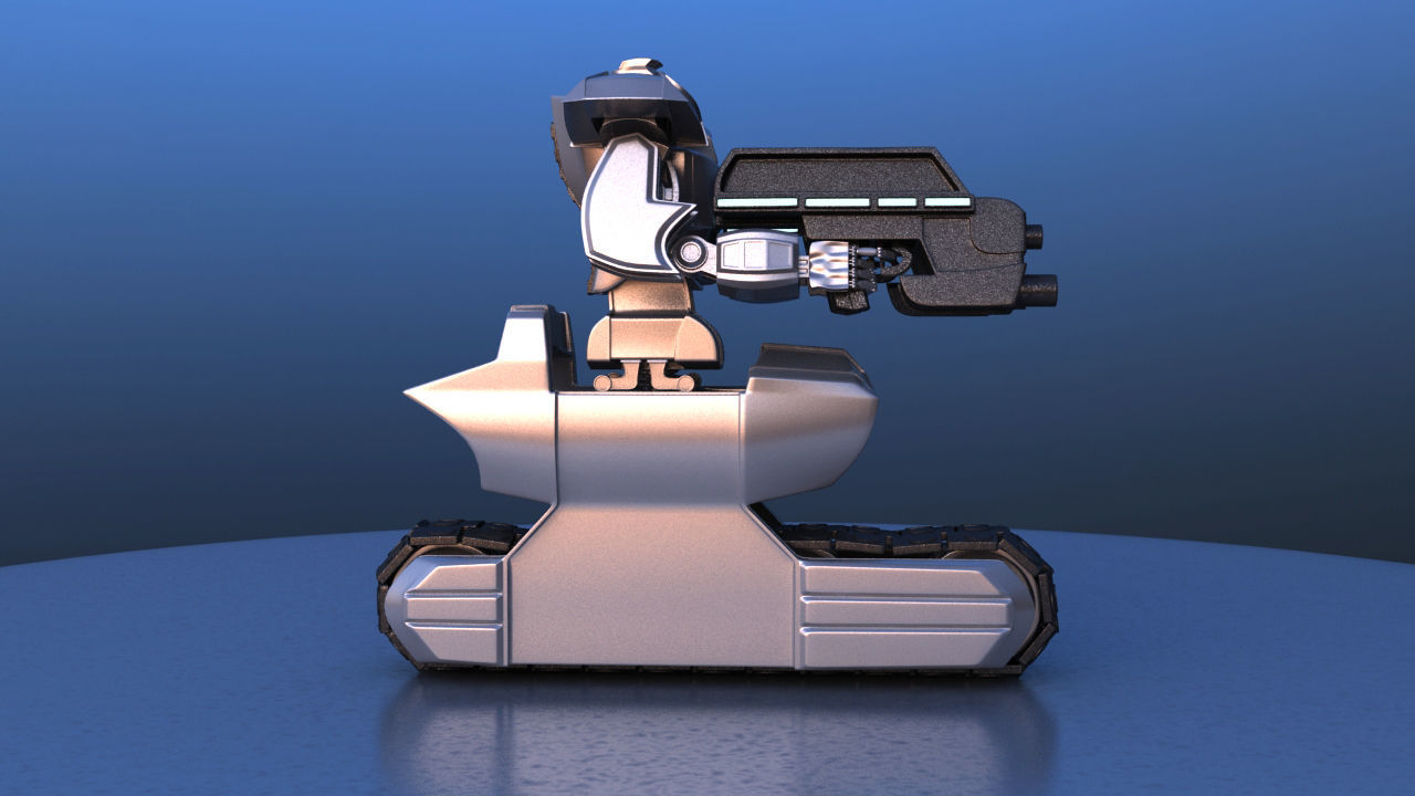 Track Drive Inline Skate Battle Robot 3D model_11