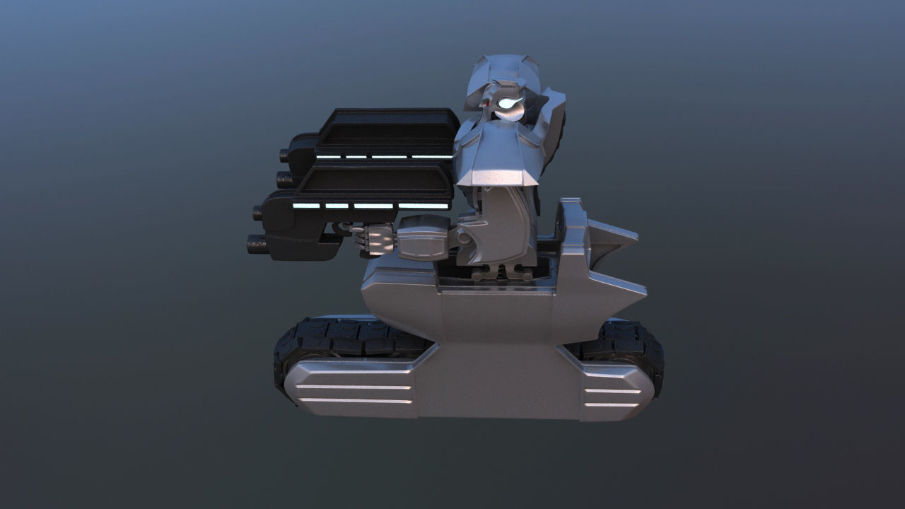 Track Drive Inline Skate Battle Robot 3D model_24