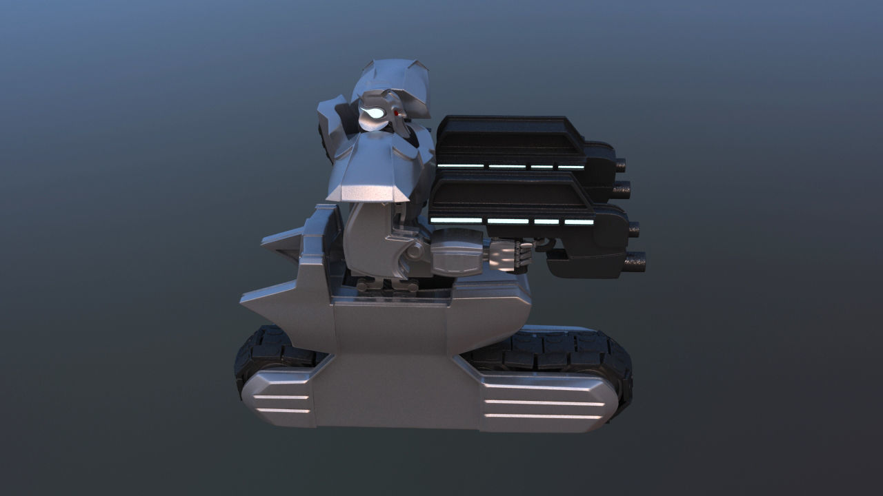 Track Drive Inline Skate Battle Robot 3D model_18