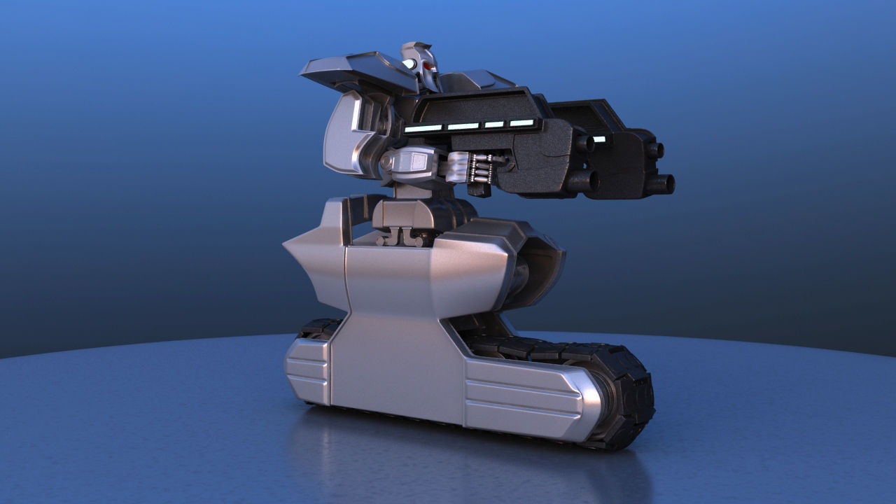 Track Drive Inline Skate Battle Robot 3D model_12