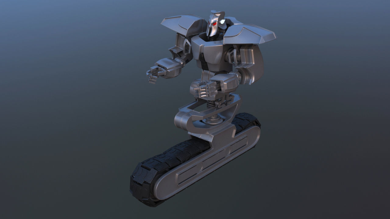 Track Drive Inline Skate Battle Robot 3D model_27