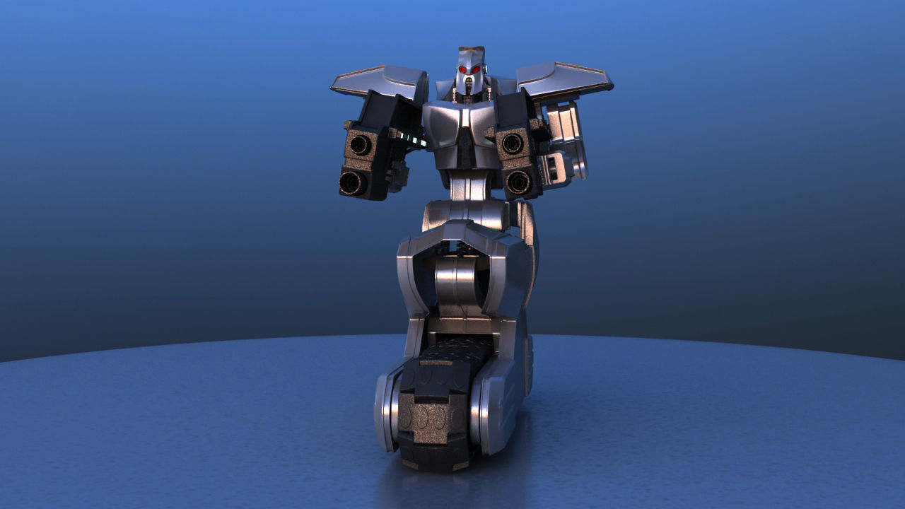 Track Drive Inline Skate Battle Robot 3D model_2