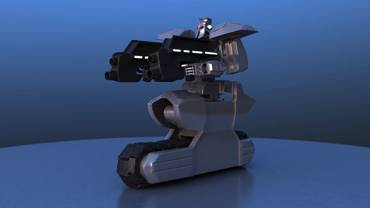 Track Drive Inline Skate Battle Robot 3D model_4