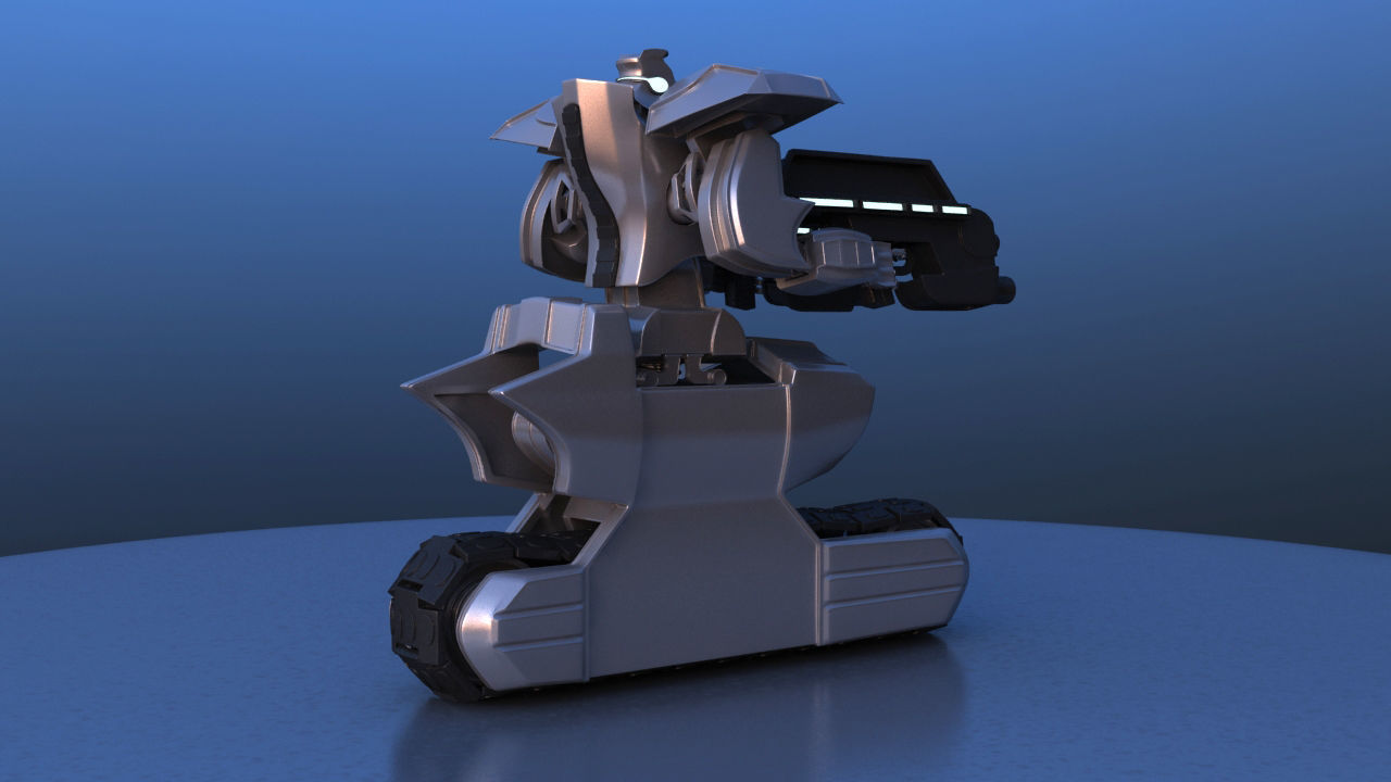 Track Drive Inline Skate Battle Robot 3D model_10