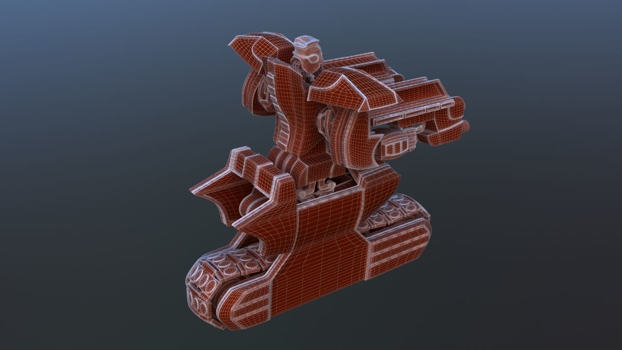 Track Drive Inline Skate Battle Robot 3D model_32