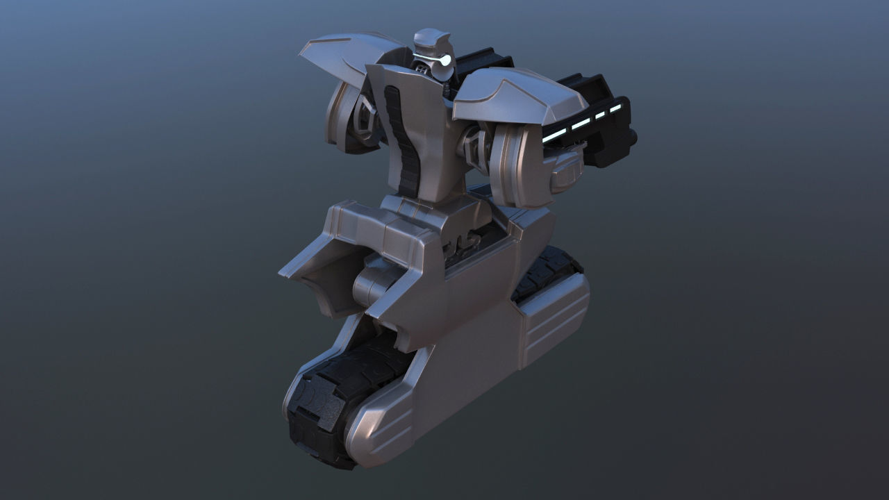Track Drive Inline Skate Battle Robot 3D model_20