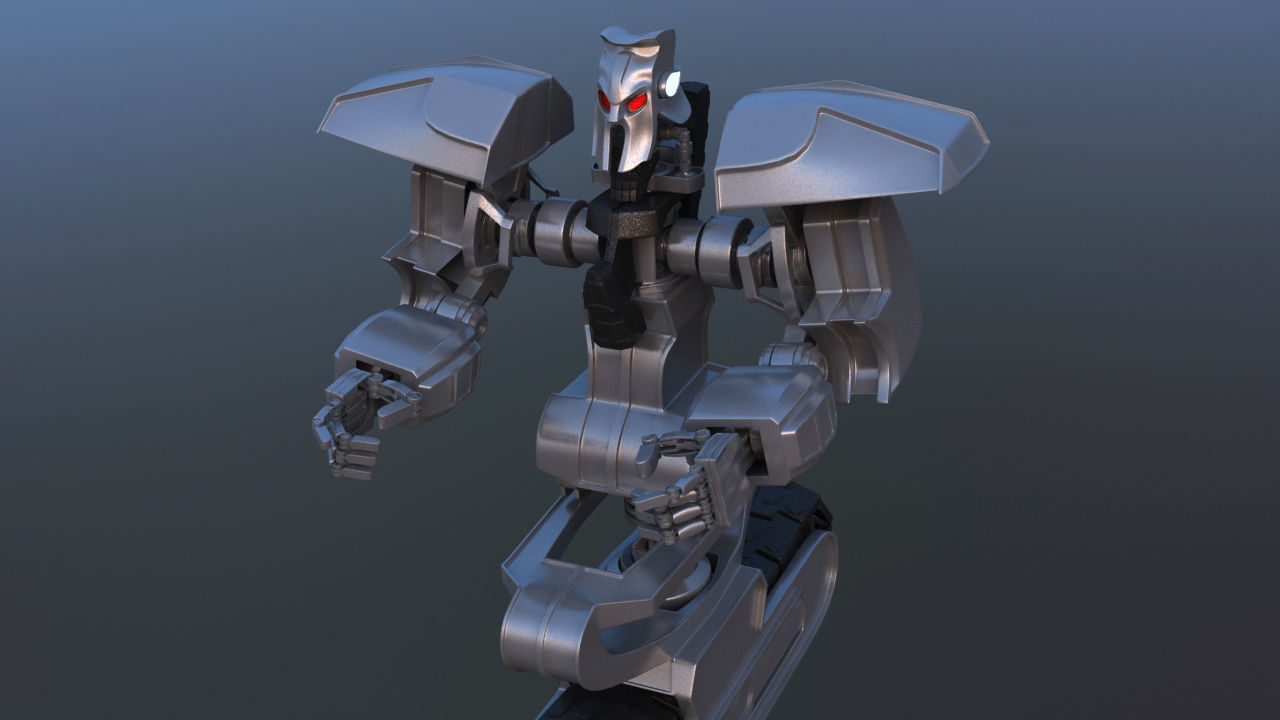 Track Drive Inline Skate Battle Robot 3D model_28