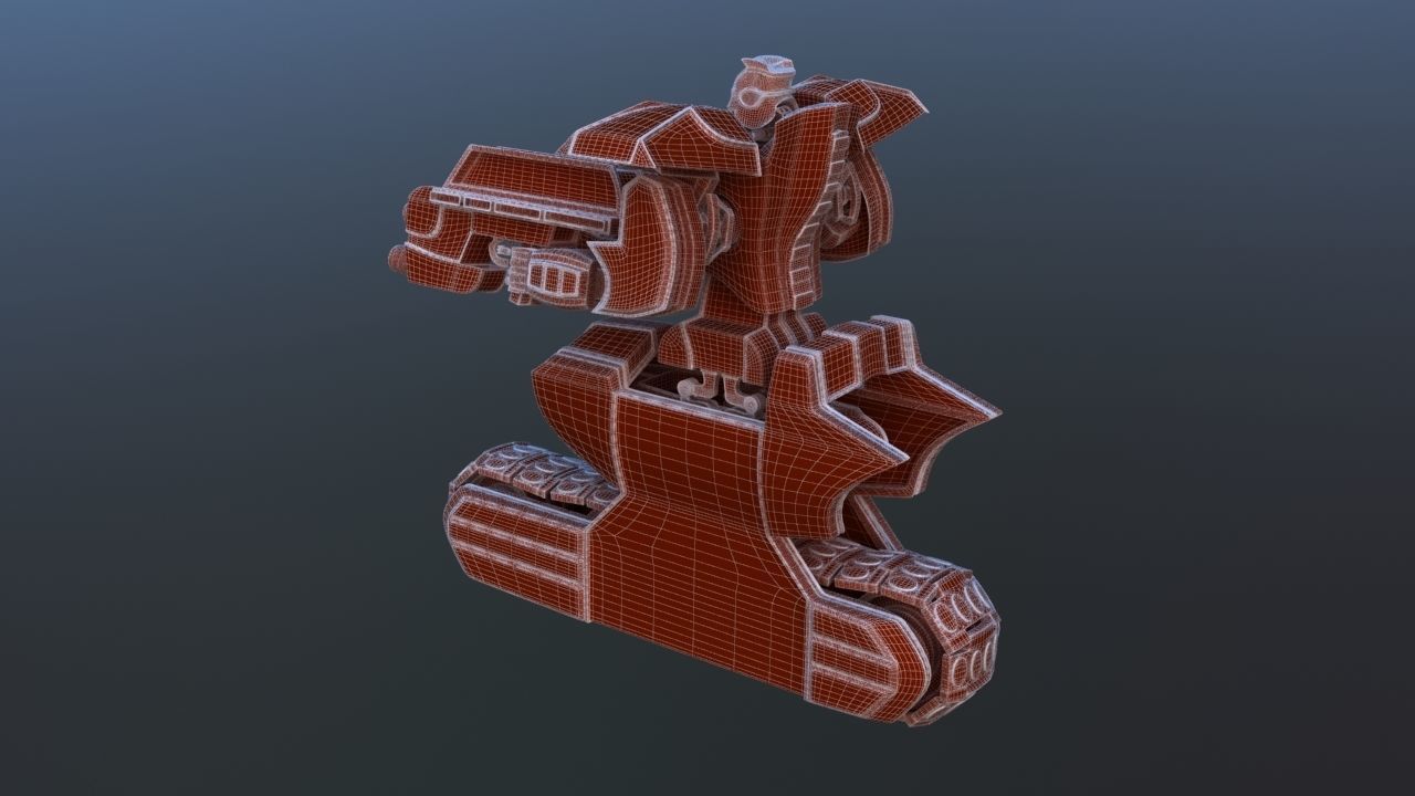 Track Drive Inline Skate Battle Robot 3D model_35