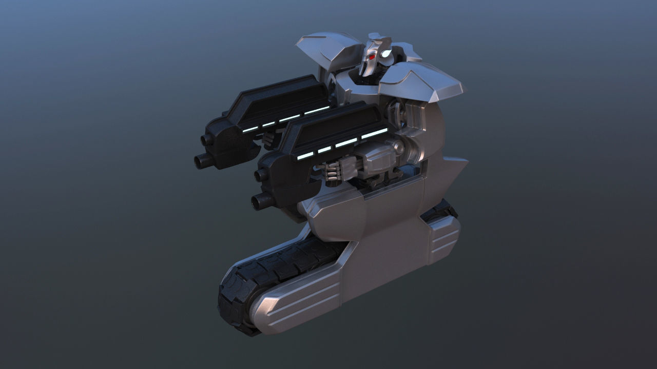 Track Drive Inline Skate Battle Robot 3D model_25