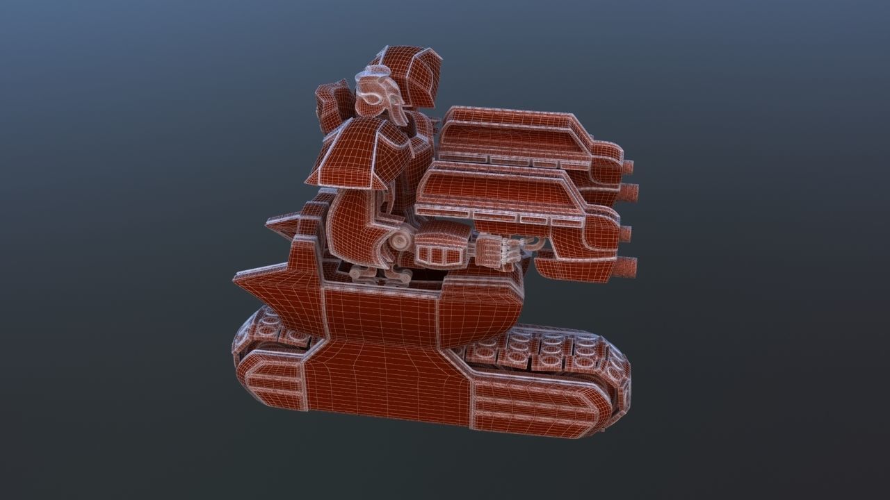 Track Drive Inline Skate Battle Robot 3D model_31