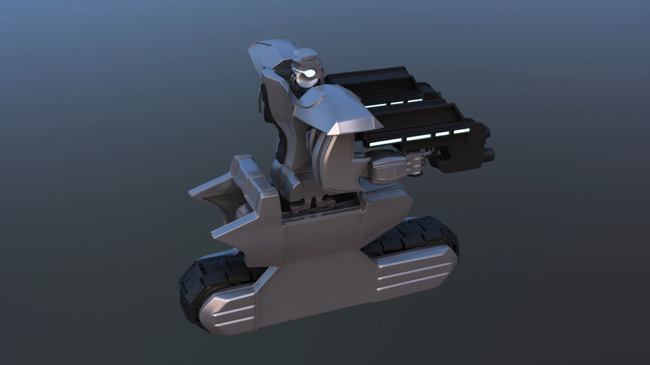 Track Drive Inline Skate Battle Robot 3D model_19