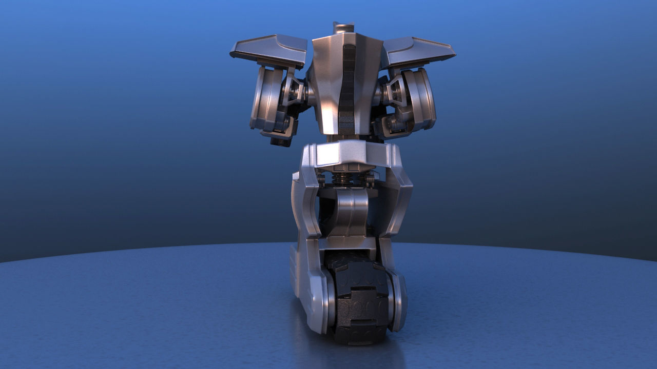Track Drive Inline Skate Battle Robot 3D model_8
