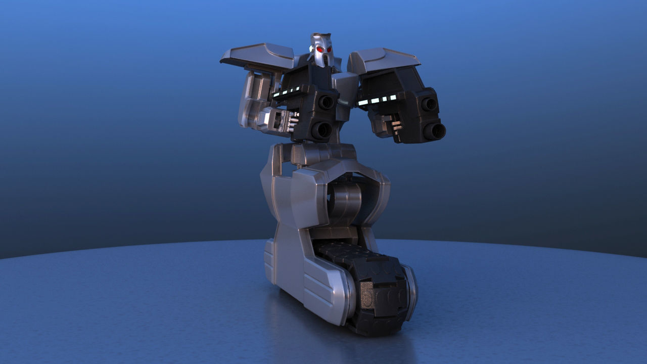 Track Drive Inline Skate Battle Robot 3D model_13