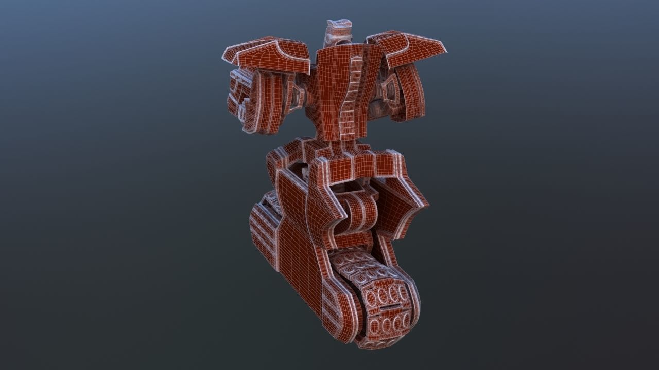 Track Drive Inline Skate Battle Robot 3D model_34