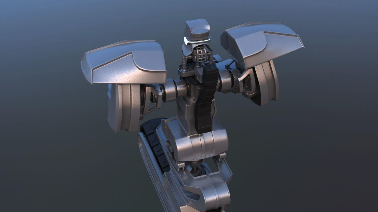 Track Drive Inline Skate Battle Robot 3D model_29