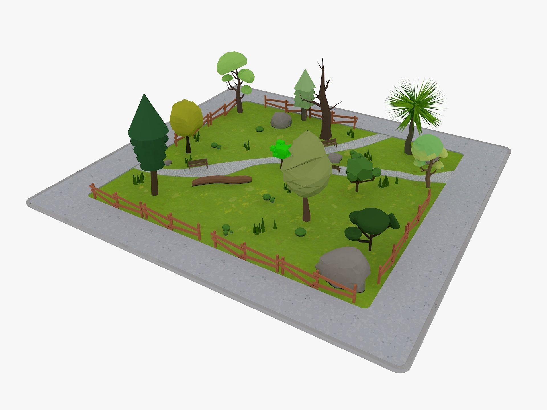 Cartoon Sport Buildings pack Low-poly 3D model_12