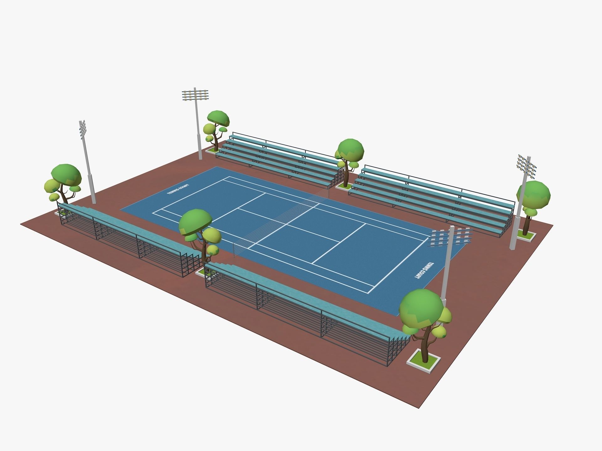 Cartoon Sport Buildings pack Low-poly 3D model_19