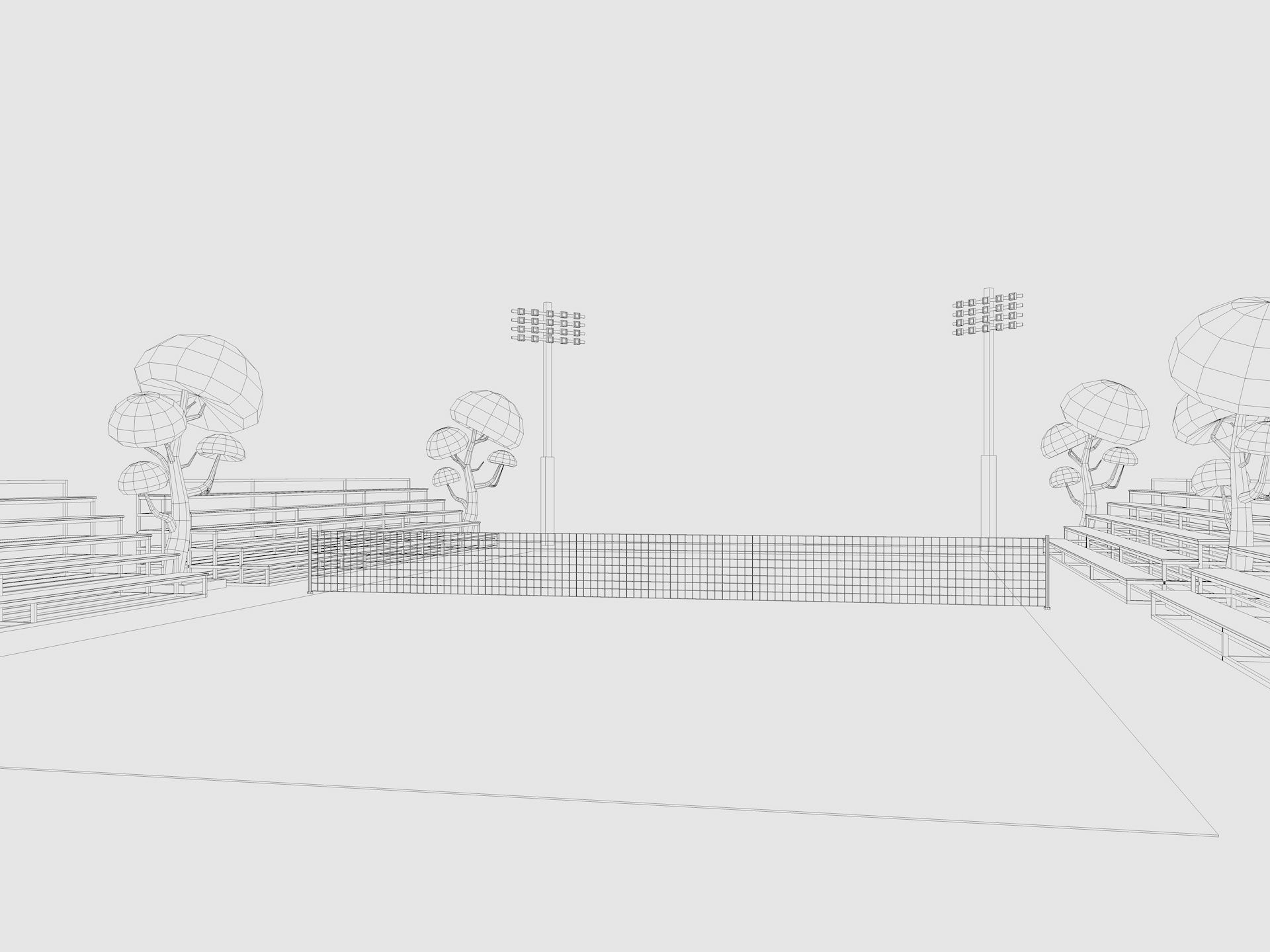 Cartoon Sport Buildings pack Low-poly 3D model_24