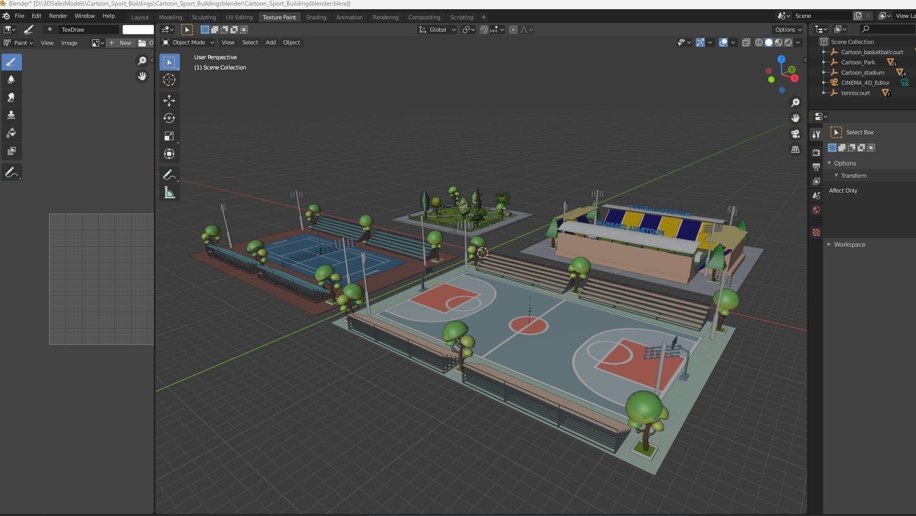 Cartoon Sport Buildings pack Low-poly 3D model_33