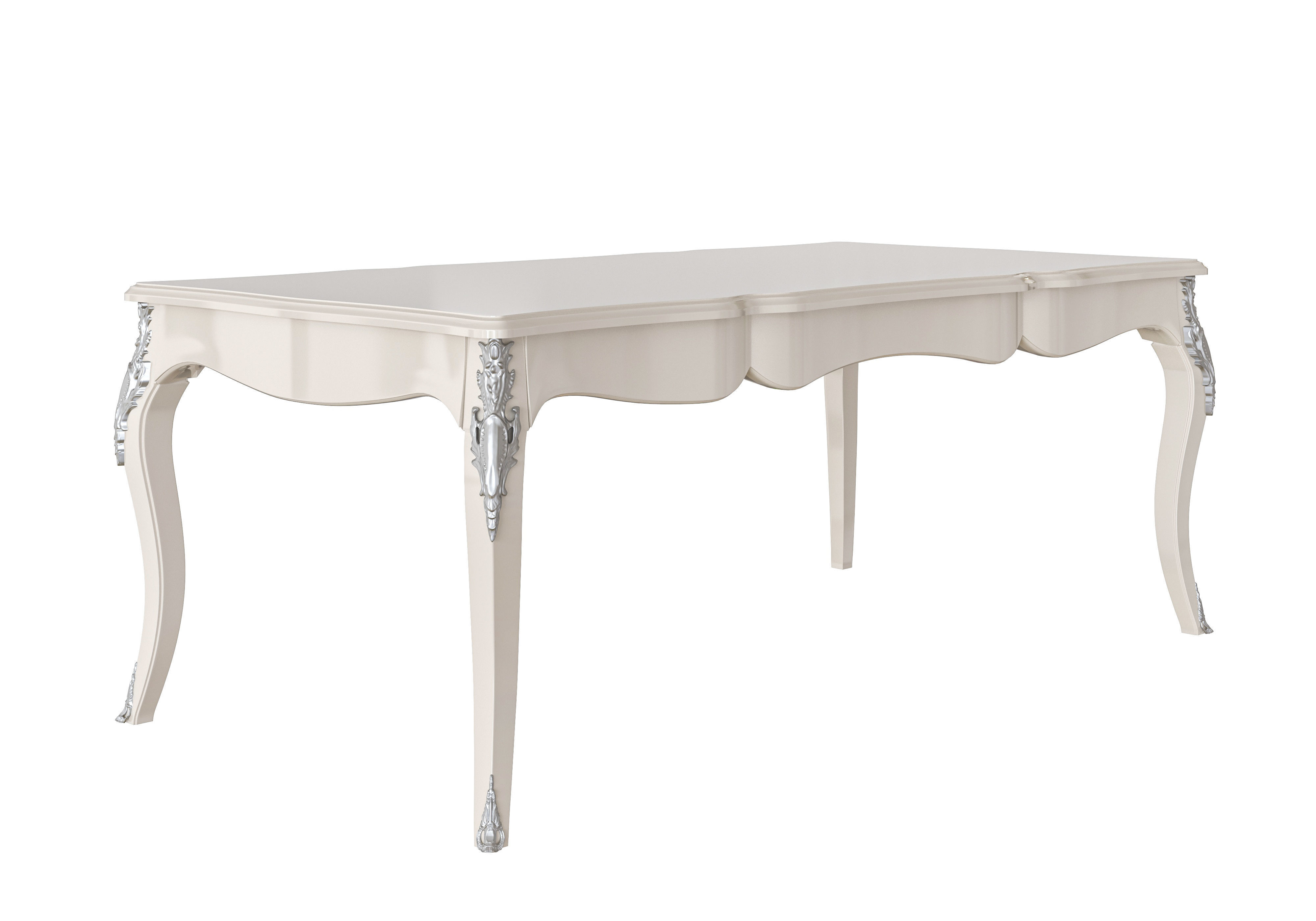 Silver white table by MODENESE 3D model_1