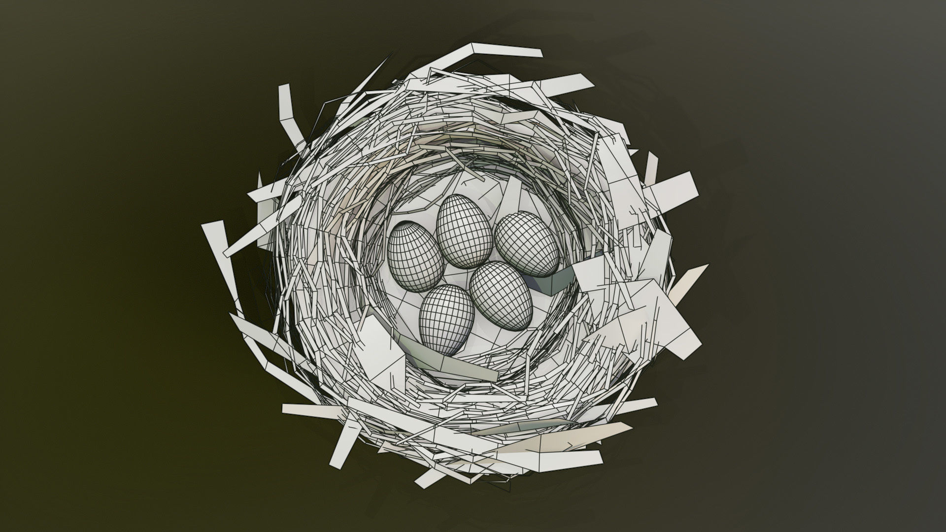 Bird Nest 3D model_3