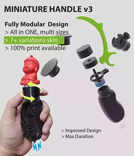 FULLY MODULAR MINIATURE HOLDER FOR PAINTING WITH 12 UNIQUE SKINS